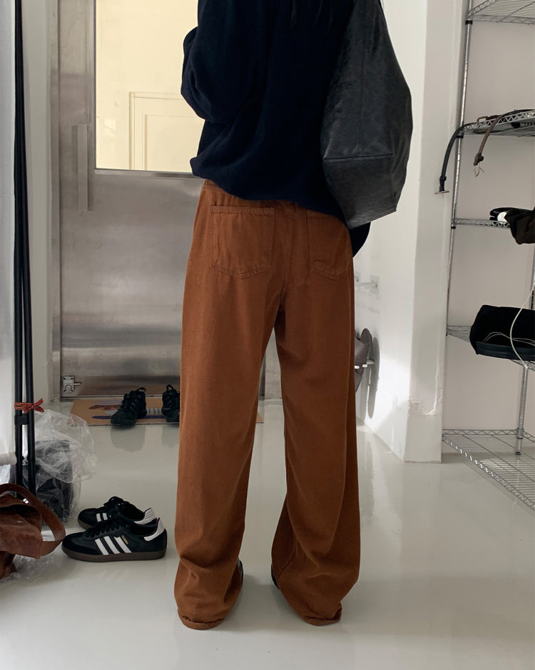 高質美色羊毛棉質直褲