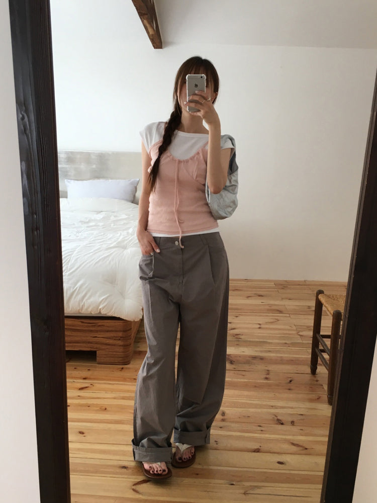 美色船領修身上衣