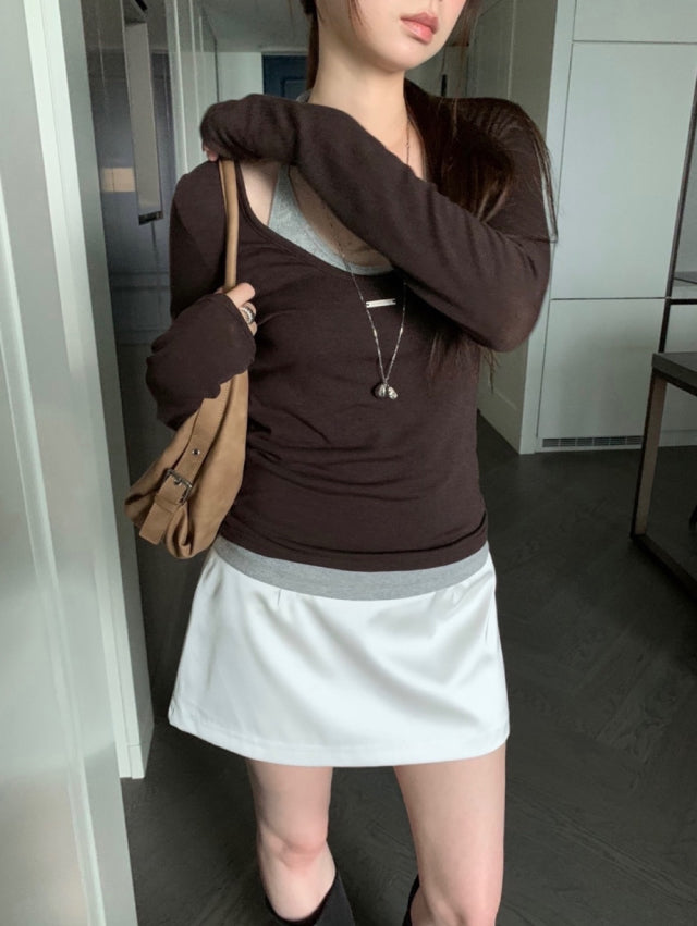 美色鐵扣前後兩穿上衣