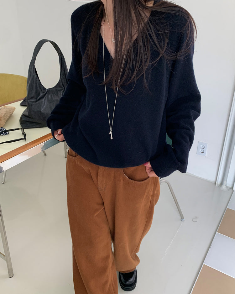 高質美色羊毛棉質直褲