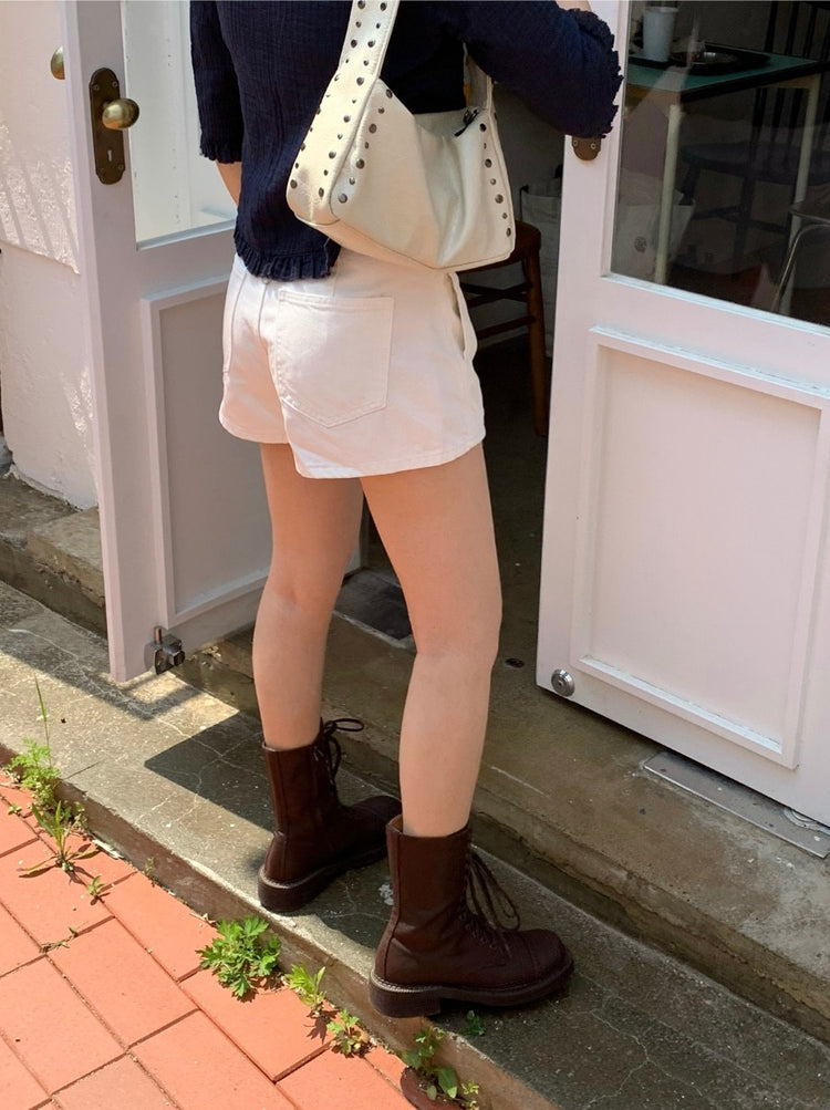 率性鉚釘細節袋(附長帶)