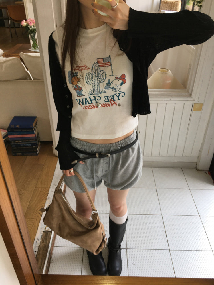 史努比圖案合身tee