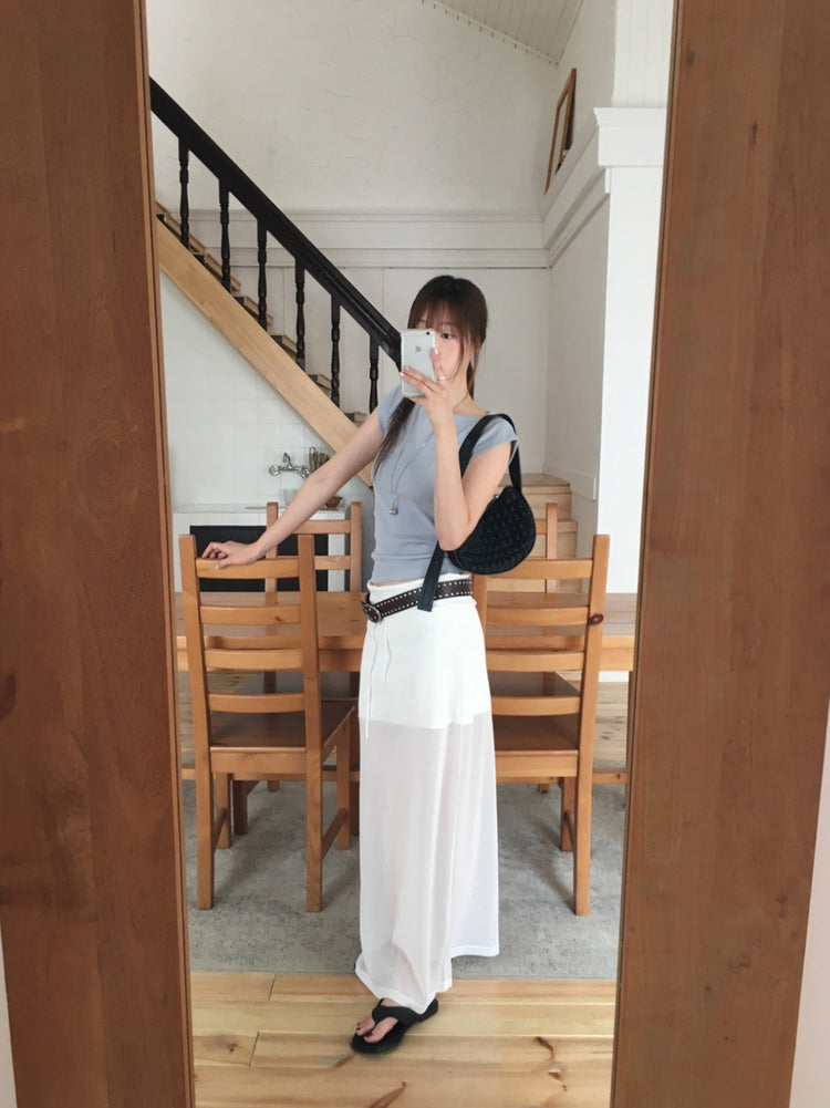 美色船領修身上衣