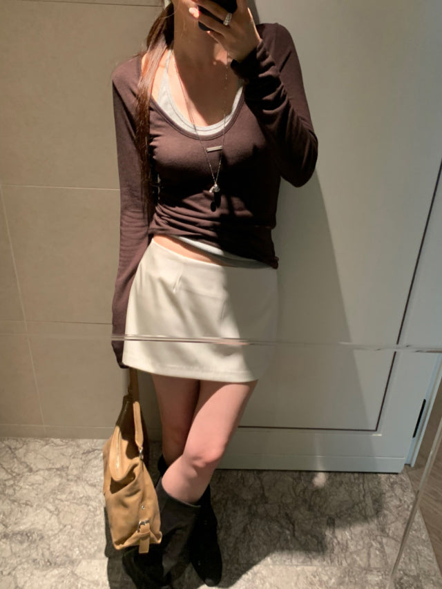 美色鐵扣前後兩穿上衣