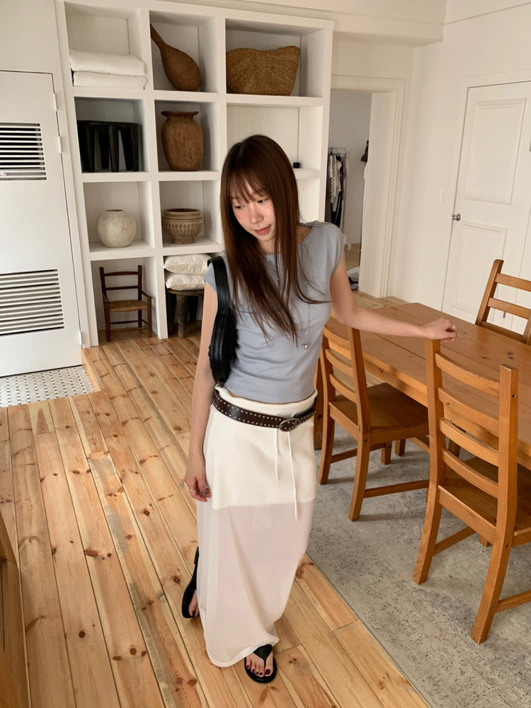 美色船領修身上衣