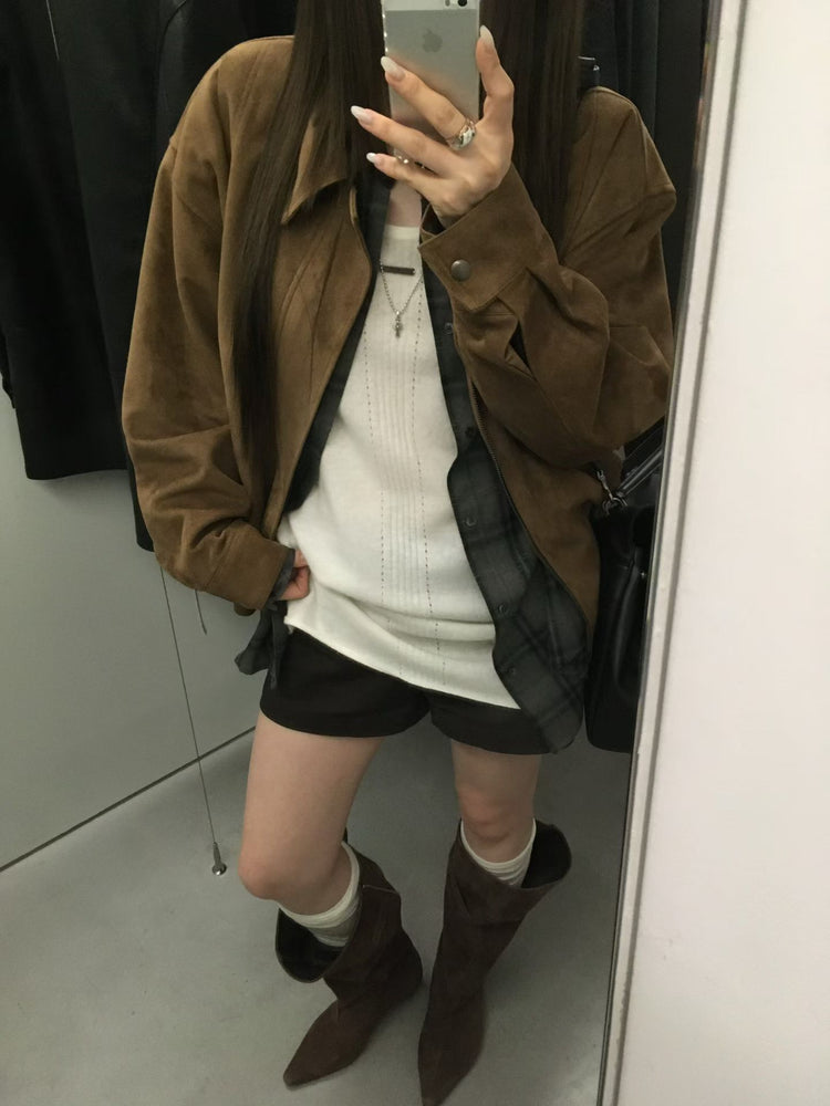 高質撞色格紋襯衫