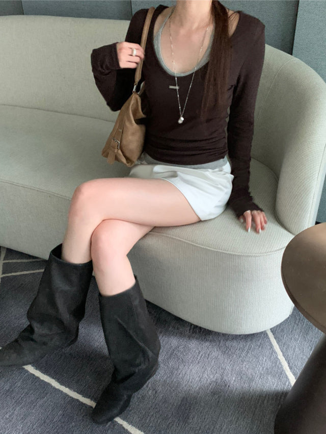 美色鐵扣前後兩穿上衣