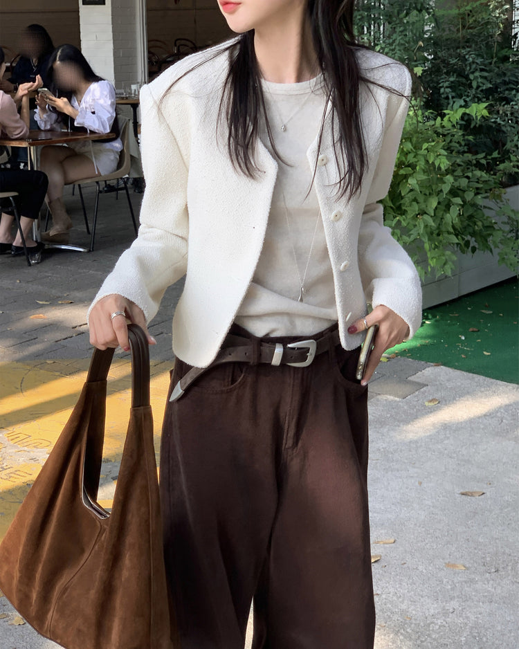 高質美色羊毛棉質直褲