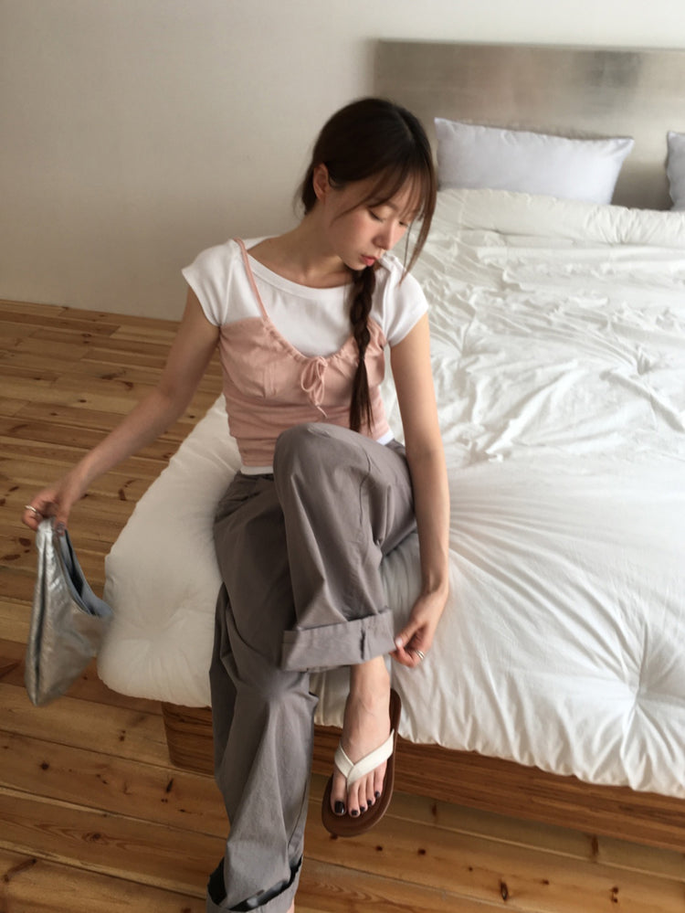 美色船領修身上衣