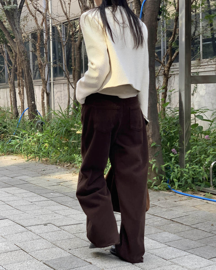 高質美色羊毛棉質直褲