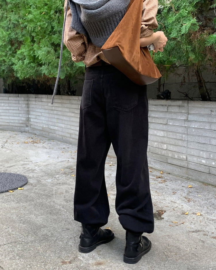 高質美色羊毛棉質直褲
