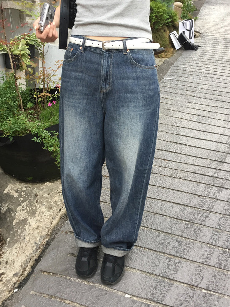 美刷色基礎男友牛仔褲