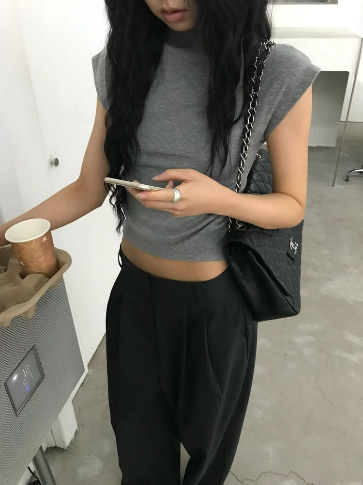 小企領側抓皺修身上衣