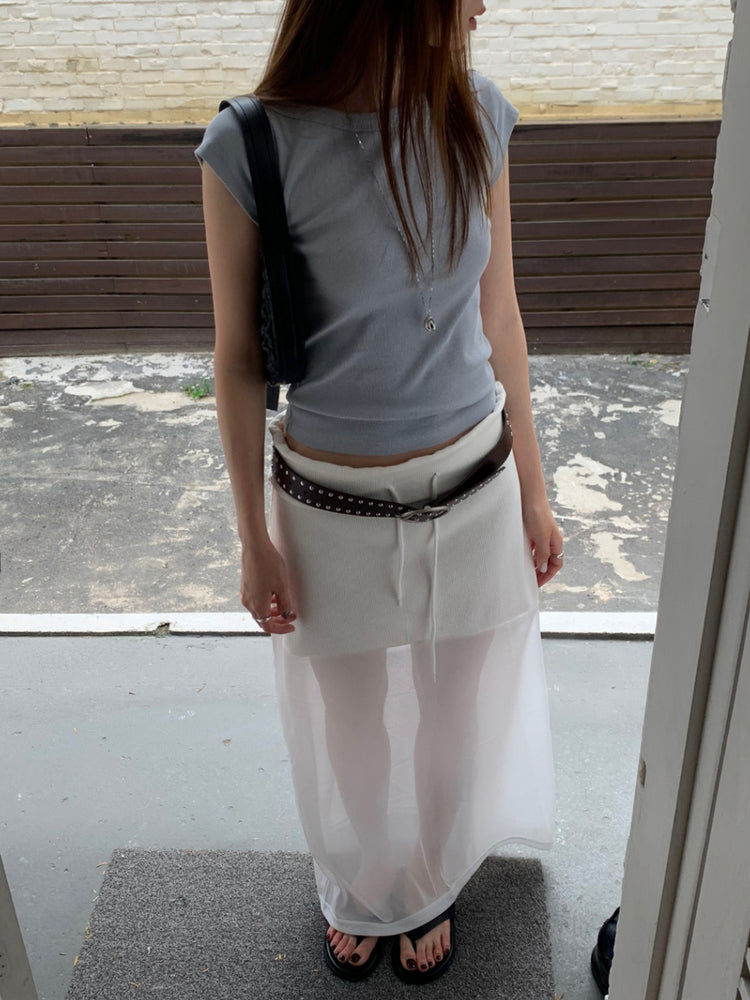 美色船領修身上衣