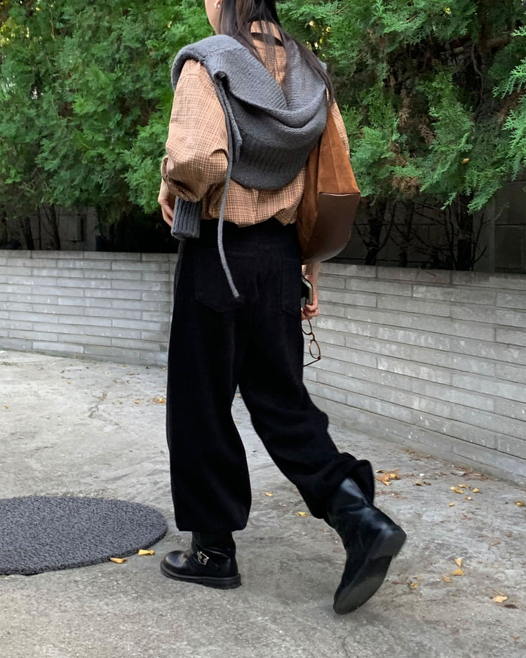 高質美色羊毛棉質直褲