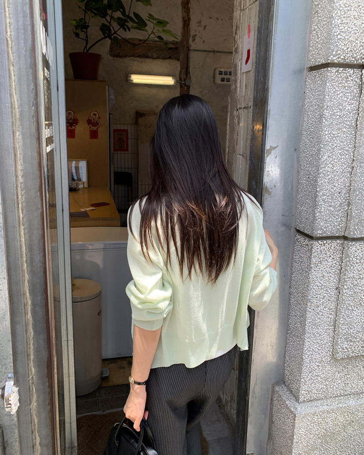 條紋細腰頭寬鬆抽繩直褲
