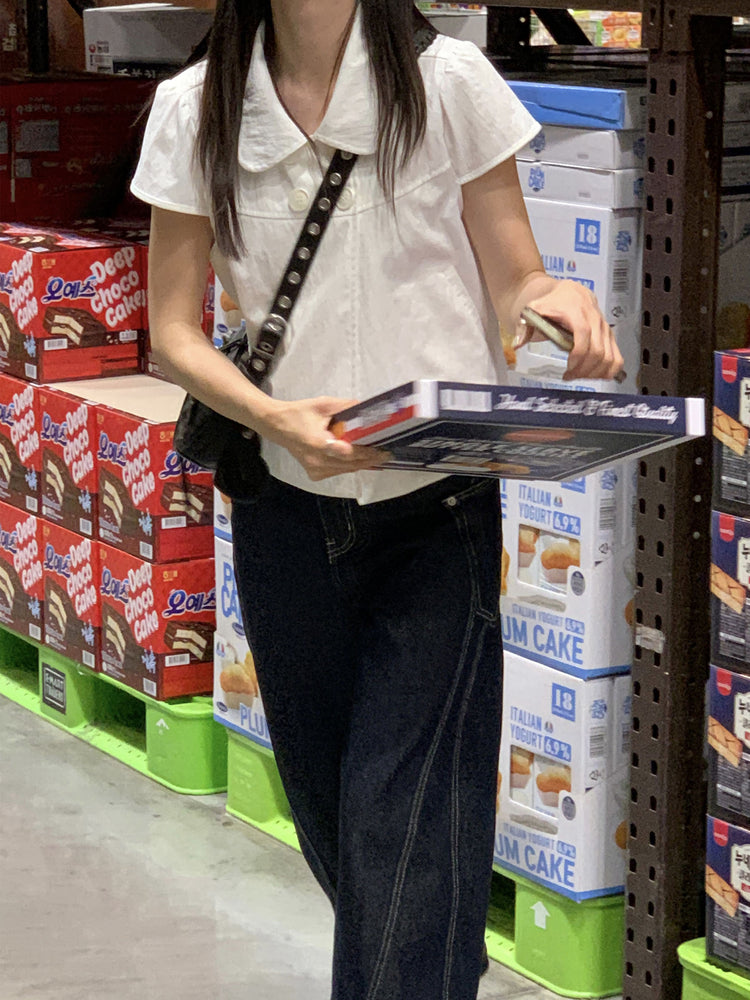 翻領側鈕扣細節上衣