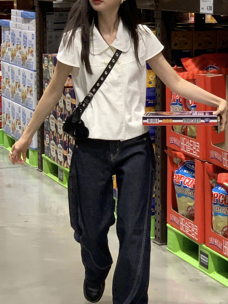 翻領側鈕扣細節上衣