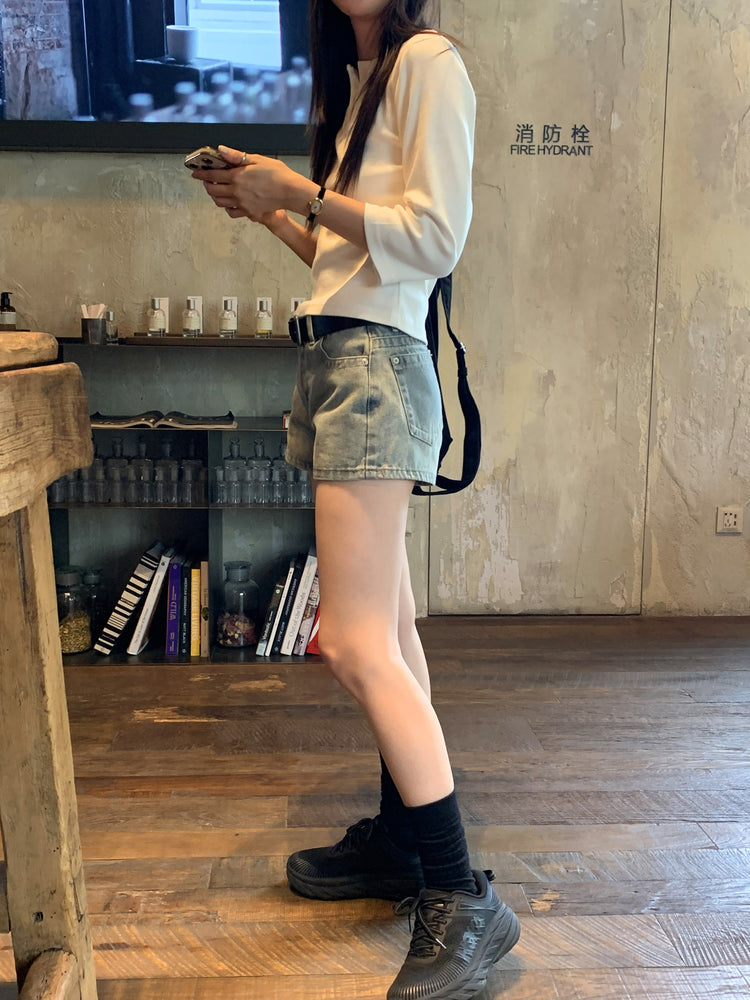 基礎刷色低腰短褲