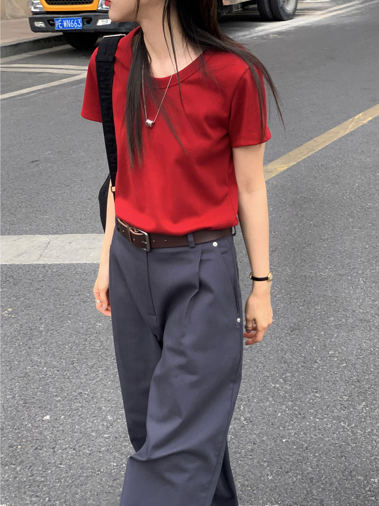 美色厚磅基礎素tee