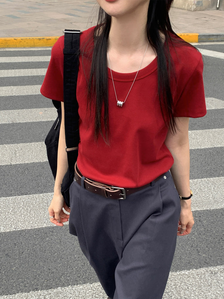 美色厚磅基礎素tee
