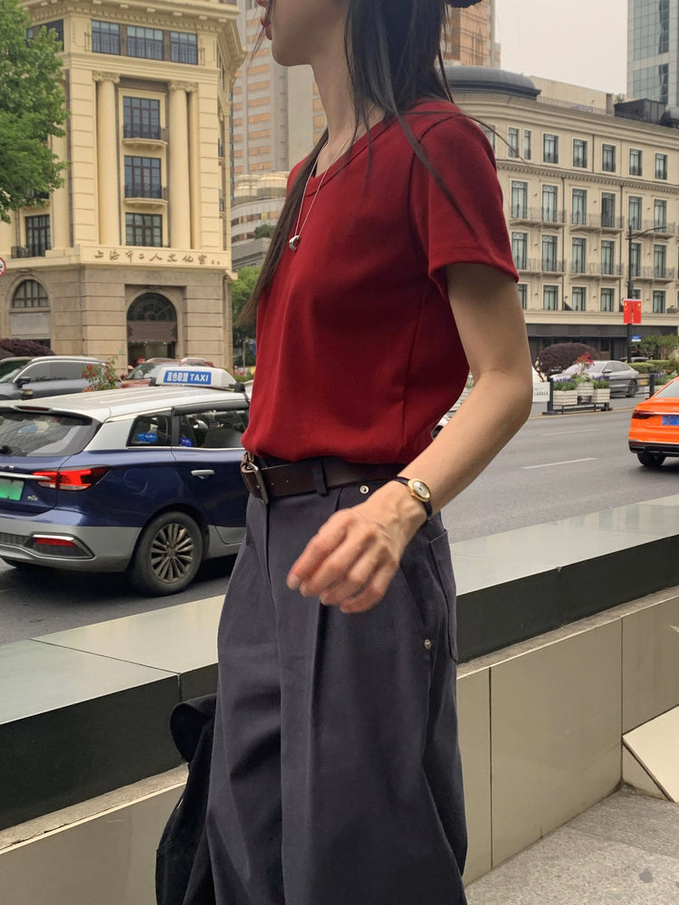 美色厚磅基礎素tee