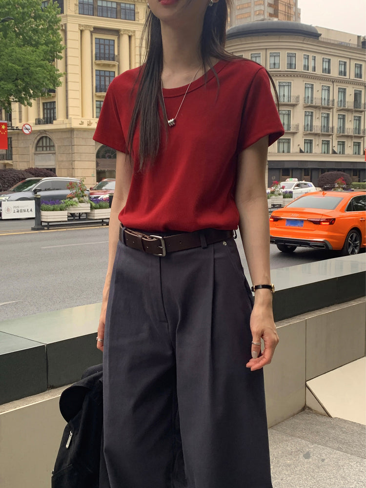 美色厚磅基礎素tee