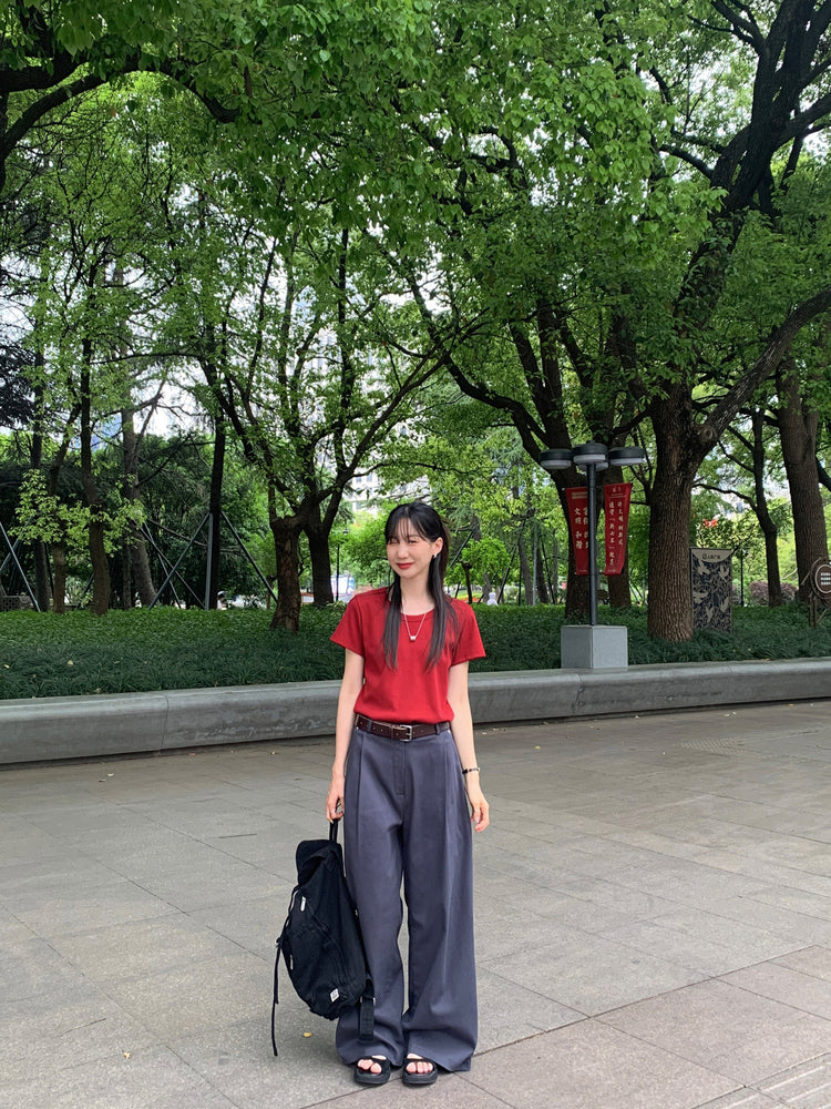 美色厚磅基礎素tee