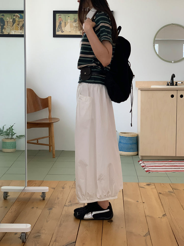 美色翻領撞色條紋上衣