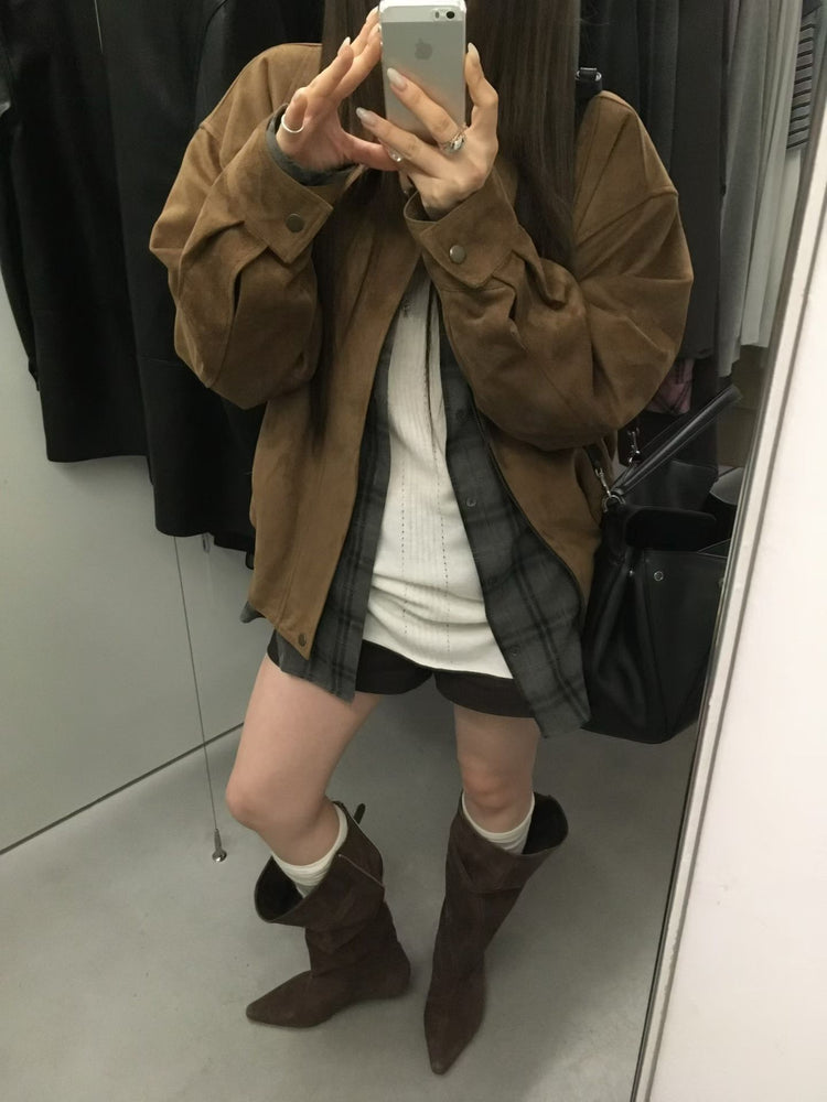 高質撞色格紋襯衫