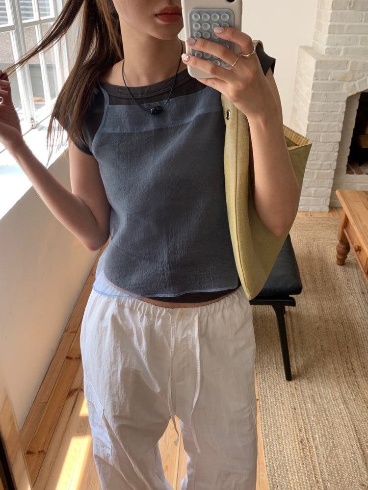 美色船領修身上衣