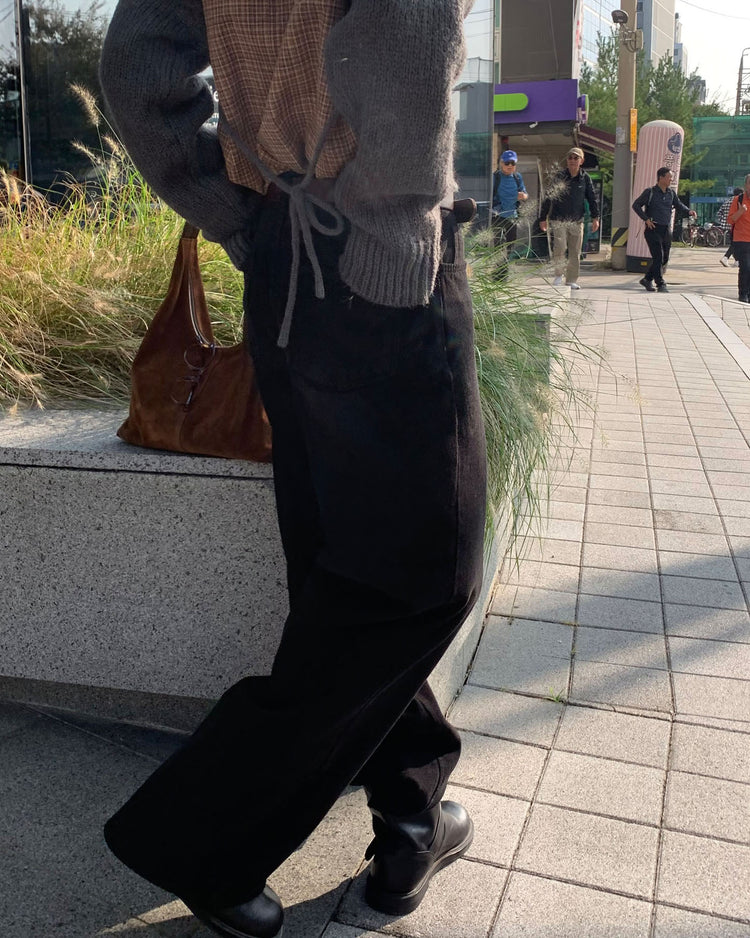 高質美色羊毛棉質直褲
