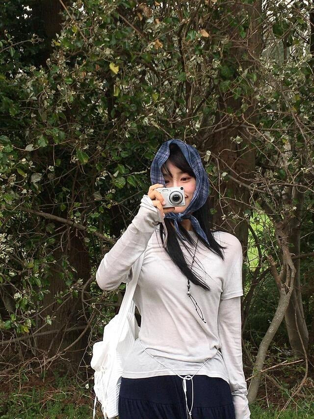微透格紋三角巾