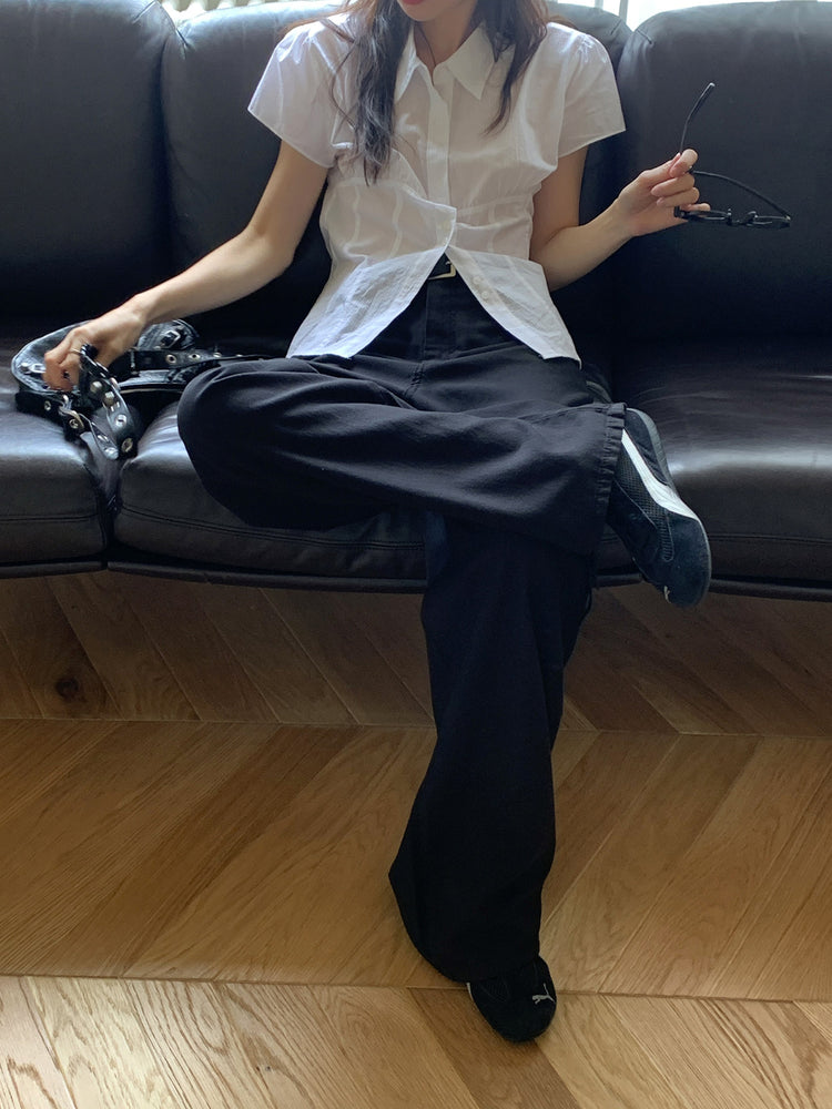 天絲清涼垂感直褲