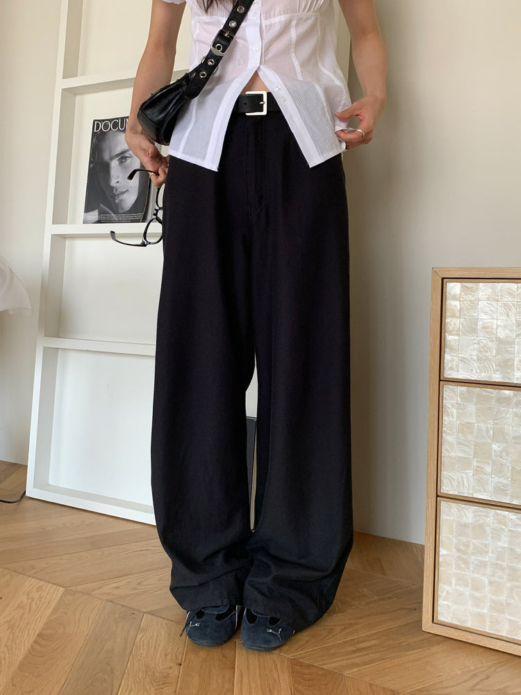 天絲清涼垂感直褲