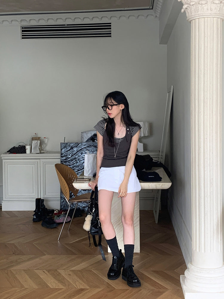 掛脖扣鈕暗紋細節背心
