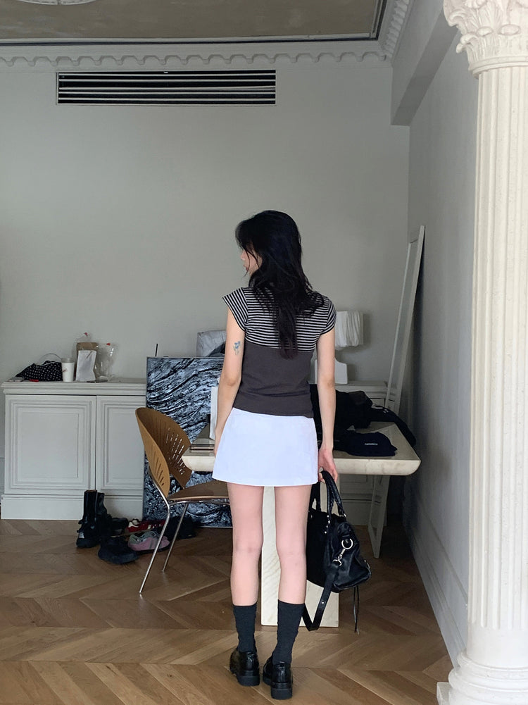 掛脖扣鈕暗紋細節背心
