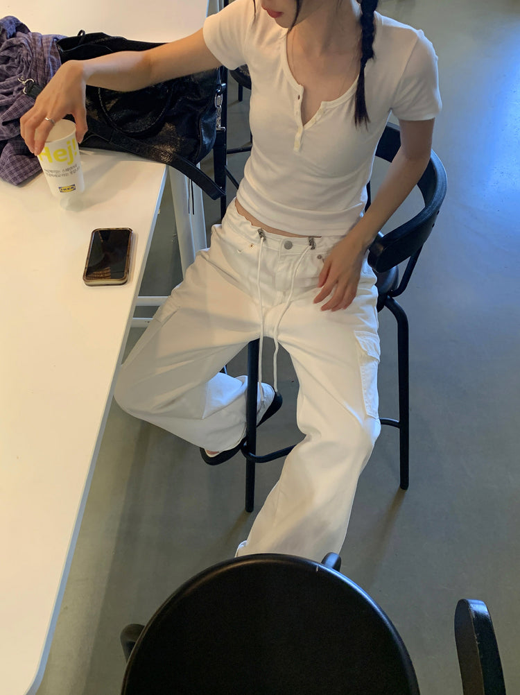 垂帶側口袋細節工裝褲