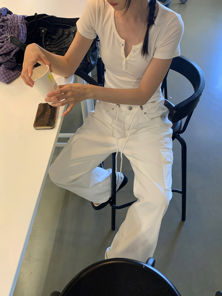垂帶側口袋細節工裝褲