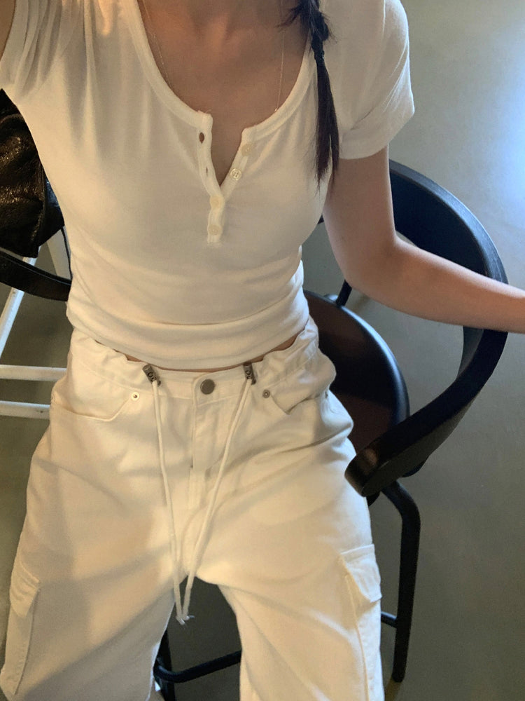垂帶側口袋細節工裝褲