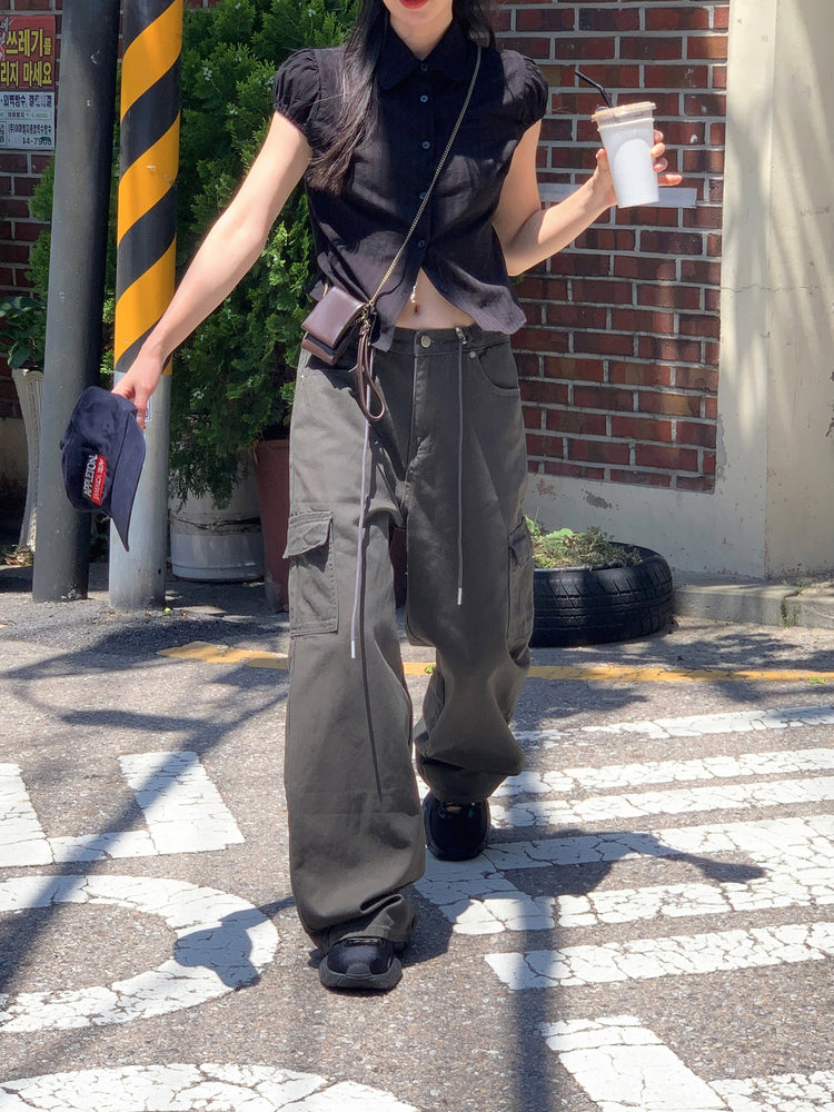 垂帶側口袋細節工裝褲