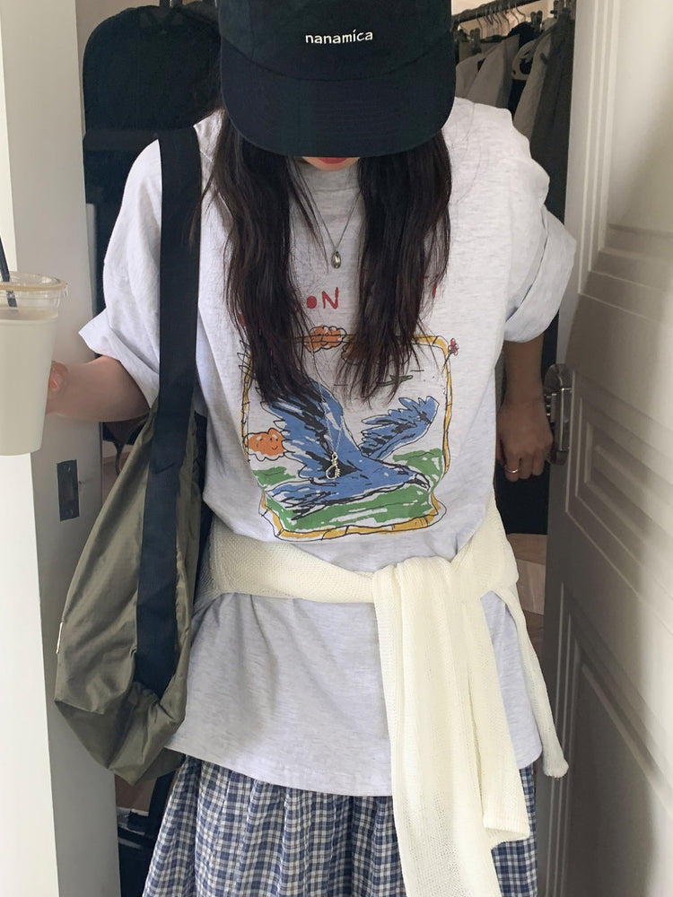 塗鴉插畫隨性oversize t
