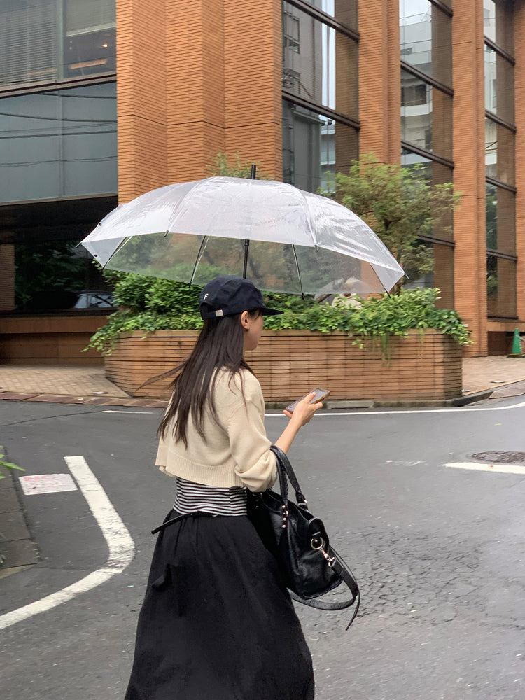 美鎖骨細節條紋上衣