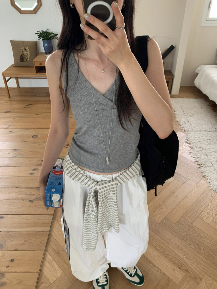 美色交疊V領背心