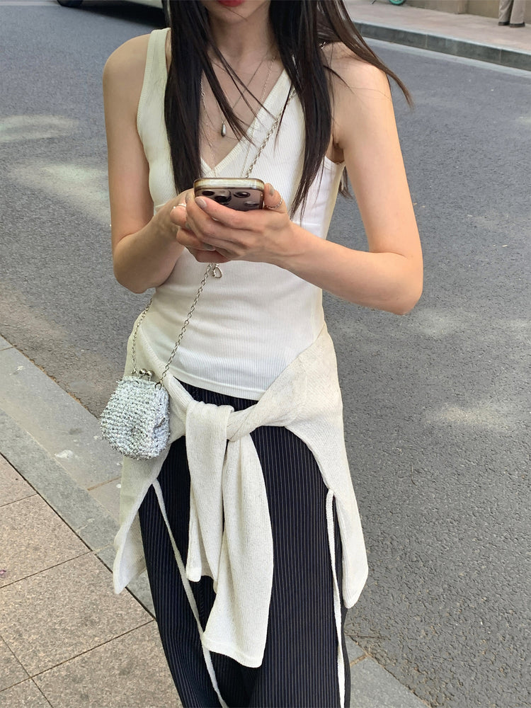 美色交疊V領背心