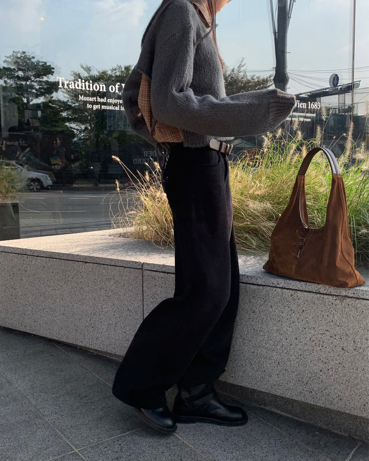 高質美色羊毛棉質直褲