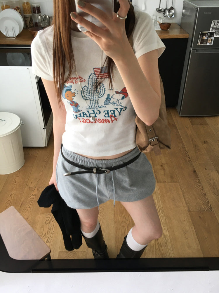 史努比圖案合身tee