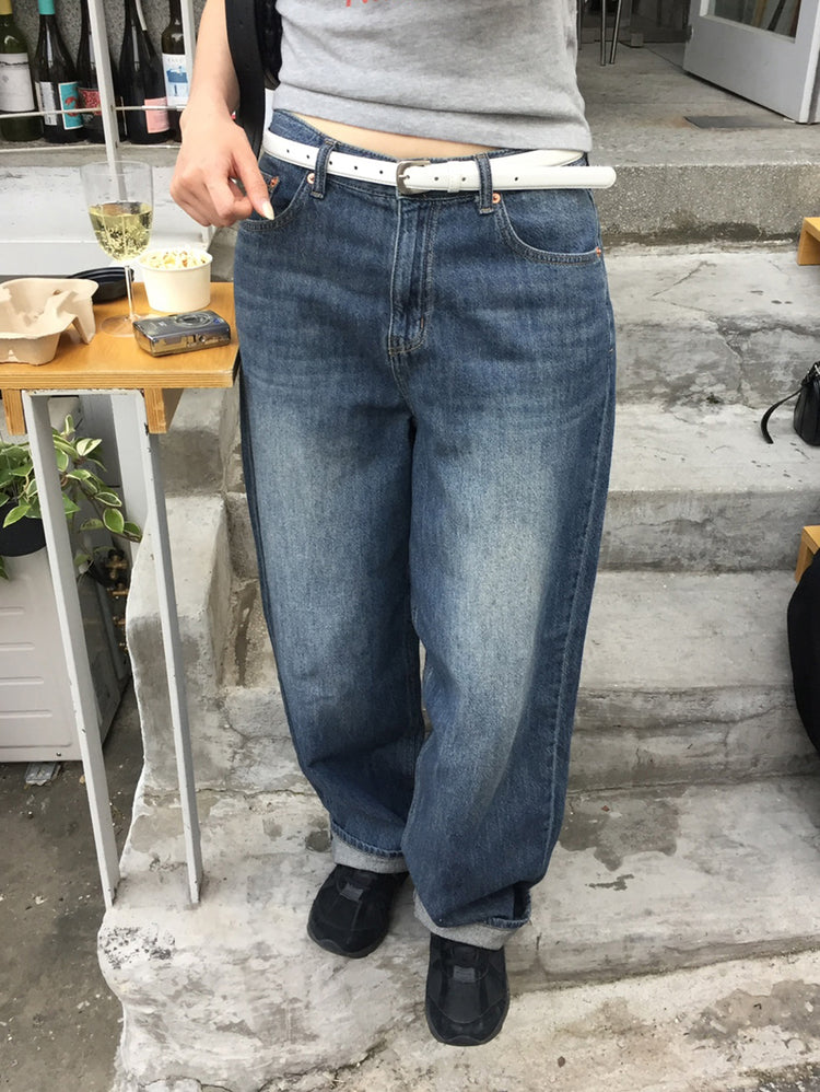 美刷色基礎男友牛仔褲