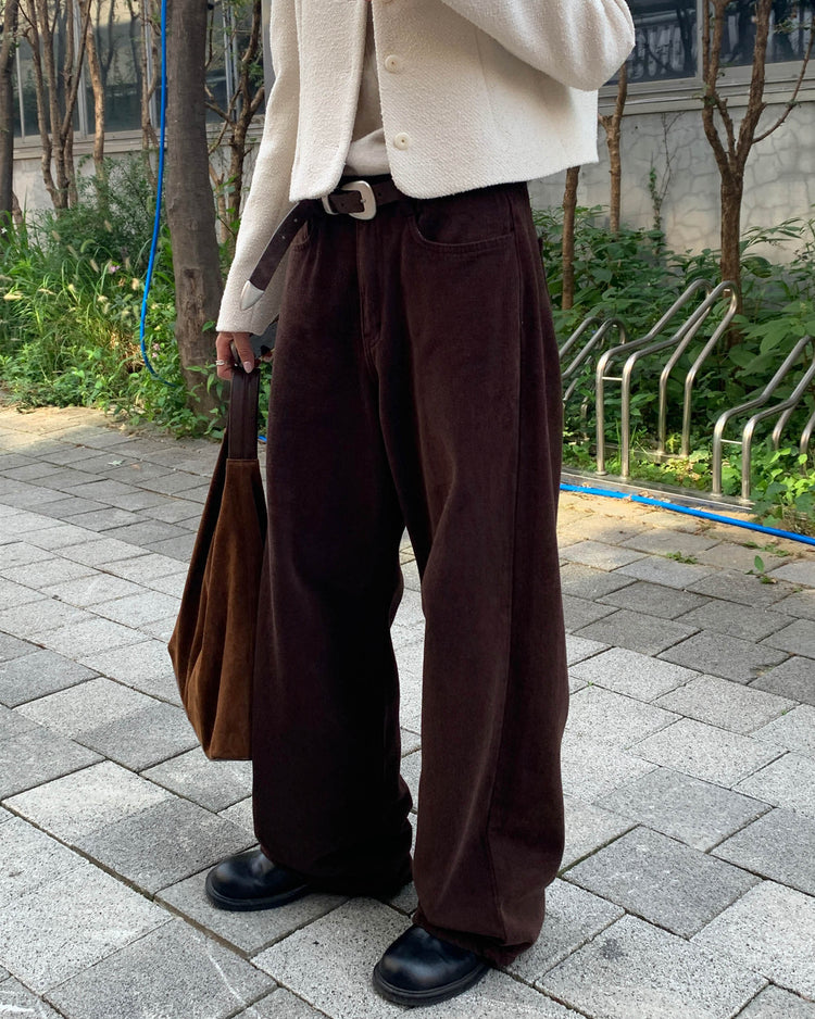 高質美色羊毛棉質直褲