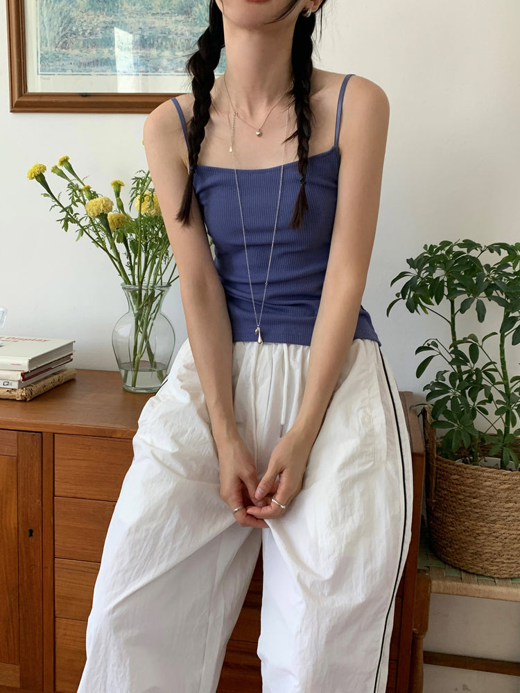 美色細帶修身針織背心